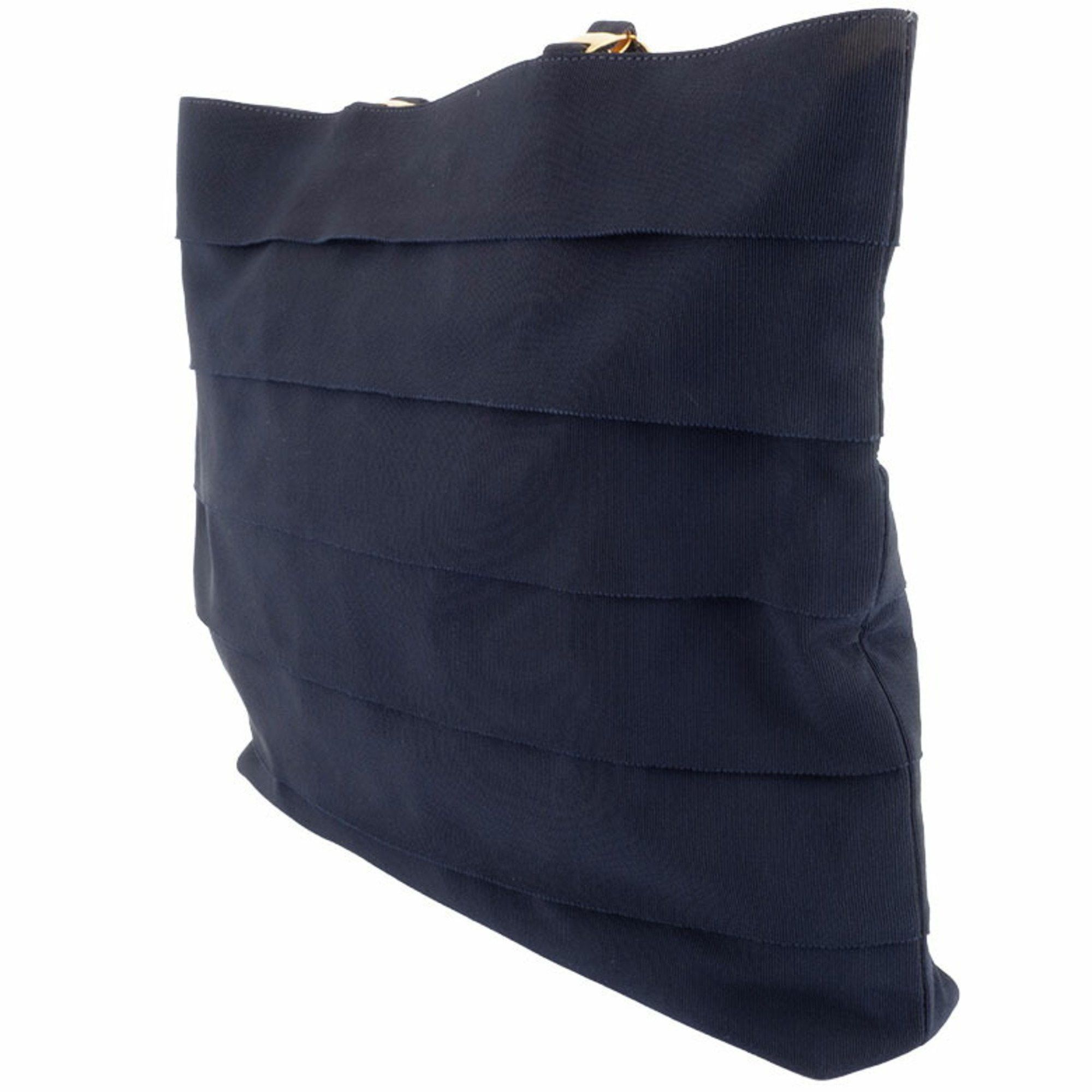 Salvatore Ferragamo Salvatore Ferragamo Vara Nylon Tote Navy Bag AU-21 6160 Leather Women's Size ONE SIZE - 2 Thumbnail