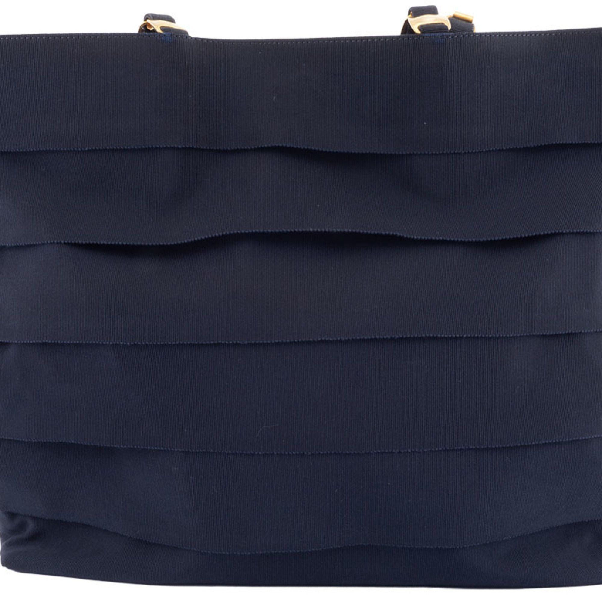 Salvatore Ferragamo Salvatore Ferragamo Vara Nylon Tote Navy Bag AU-21 6160 Leather Women's Size ONE SIZE - 3 Thumbnail