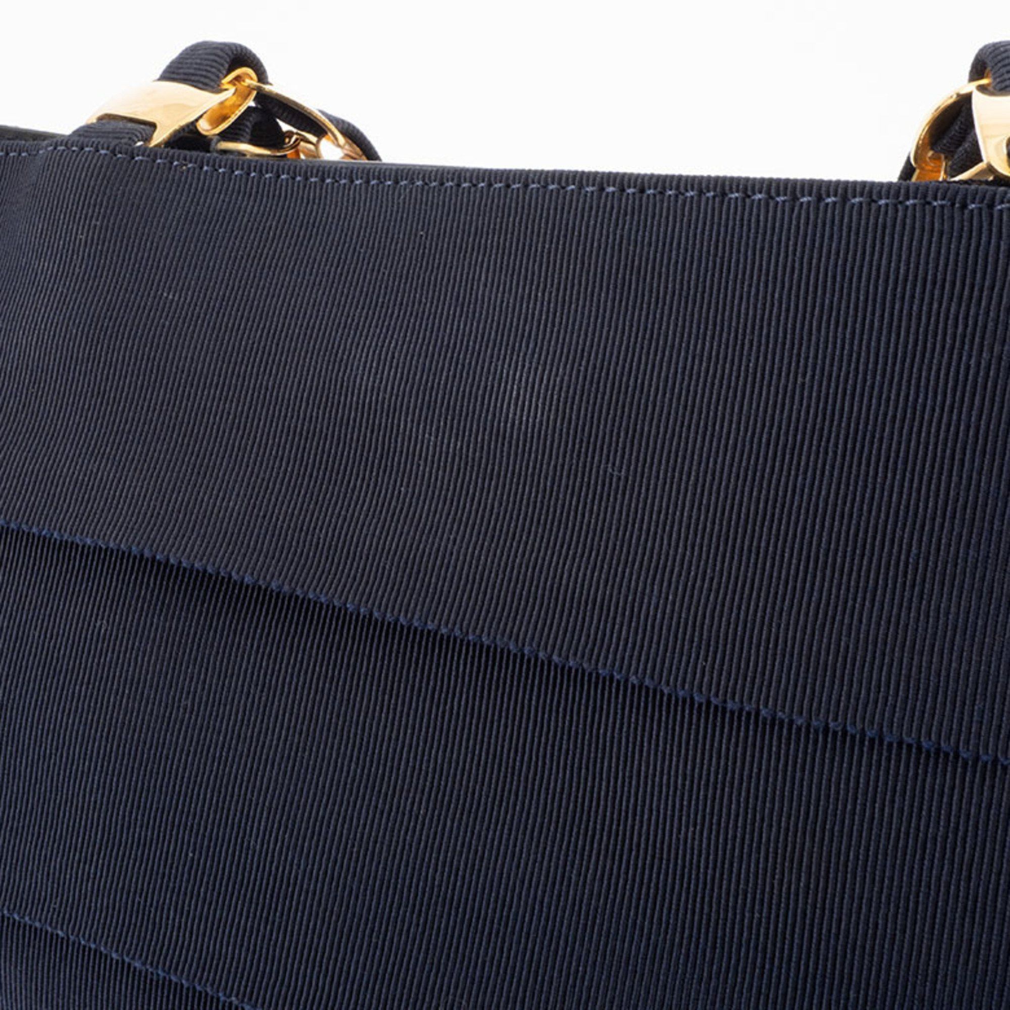 Salvatore Ferragamo Salvatore Ferragamo Vara Nylon Tote Navy Bag AU-21 6160 Leather Women's Size ONE SIZE - 10 Thumbnail