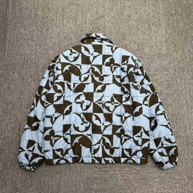Louis Vuitton Louis Vuitton Blue Floral Padded Jacket-yf Size US L / EU 52-54 / 3 - 2 Thumbnail
