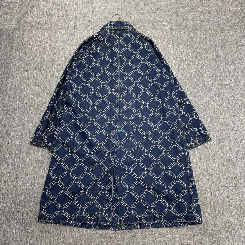 Valentino Valentino Embroidered Denim Coat with Logo-yf Size US XXL / EU 58 / 5 - 2 Thumbnail