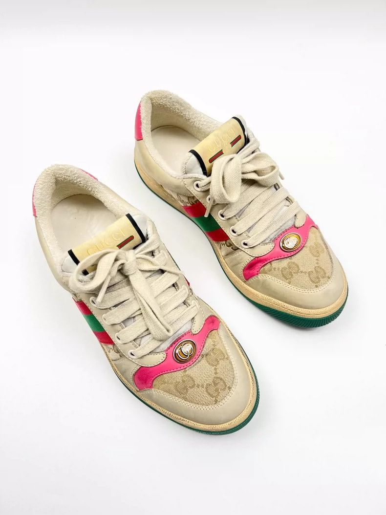 Gucci Gucci Pink Distressed Sneakers Size 36.5-yf Size US 6.5 / EU 39-40 - 2 Thumbnail