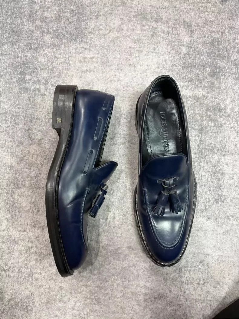 Louis Vuitton Blue Leather Shoes with Tassels-yf Size US 6.5 / EU 39-40 - 2 Thumbnail