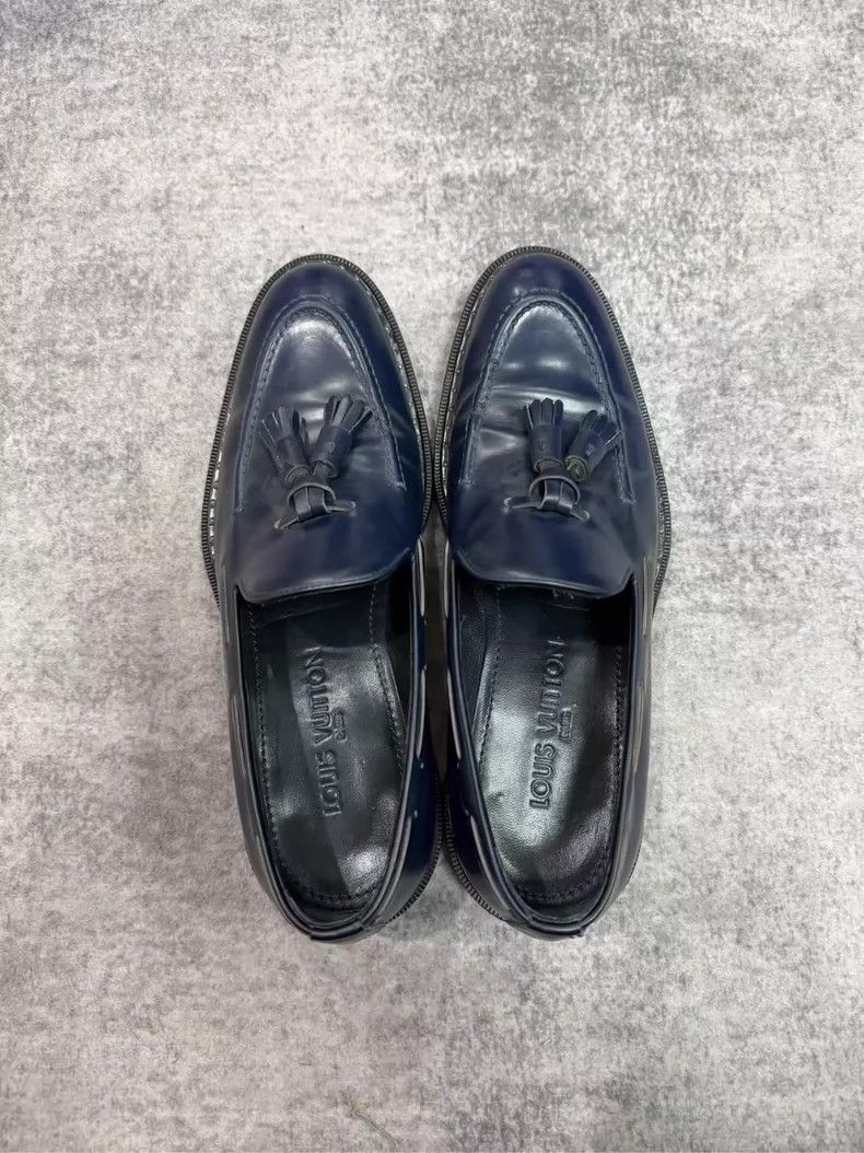 Louis Vuitton Blue Leather Shoes with Tassels-yf Size US 6.5 / EU 39-40 - 3 Thumbnail