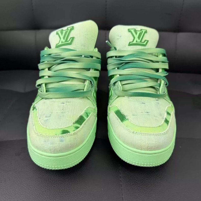 Louis Vuitton Louis Vuitton Green Dyed Low Top Trainers-yf Size US 7.5 / EU 40-41 - 2 Thumbnail