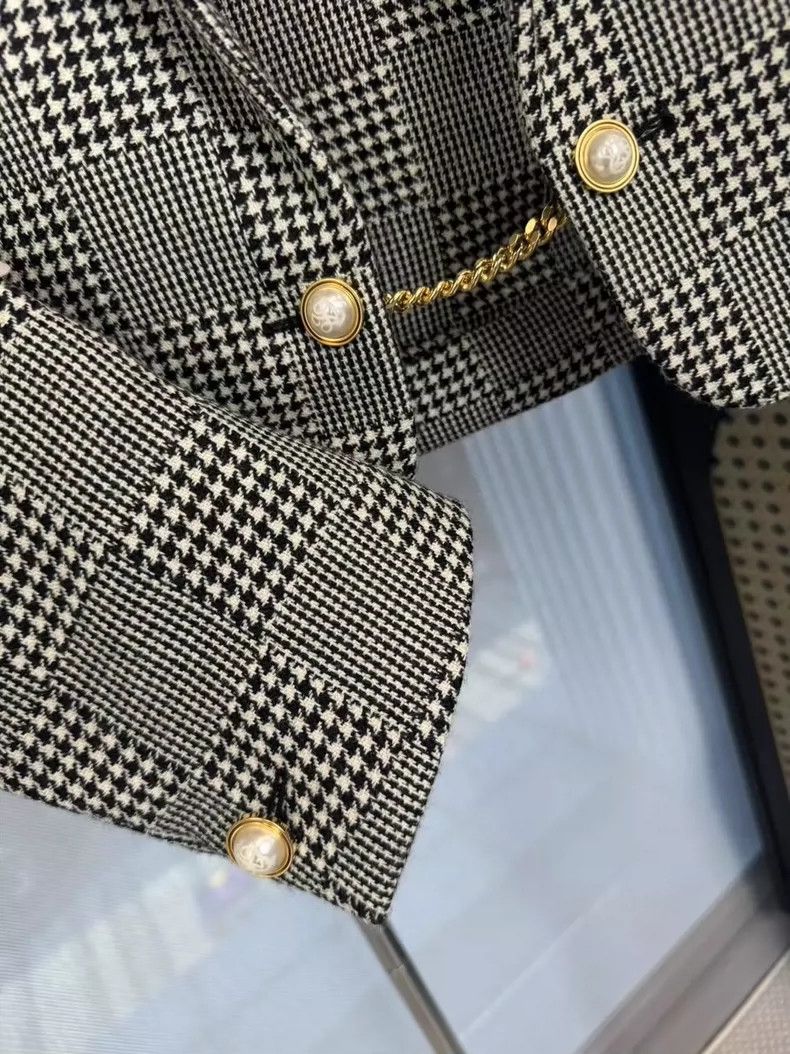 Louis Vuitton Louis Vuitton Black White Houndstooth Blazer-yf Size US L / EU 52-54 / 3 - 4 Thumbnail