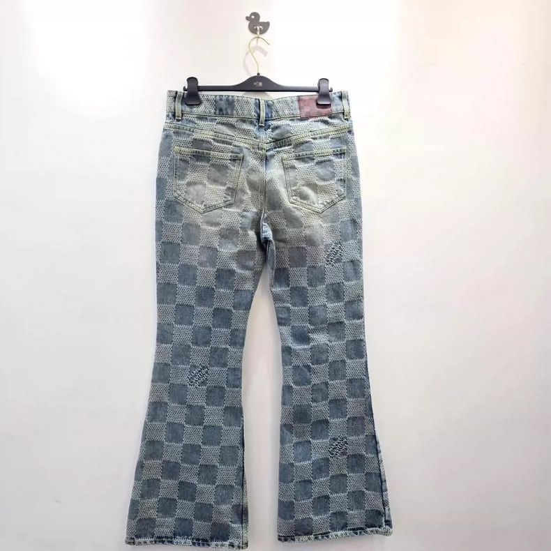 Louis Vuitton Louis Vuitton Checker Print Denim Flare Pants-yf Size US 33 - 3 Thumbnail