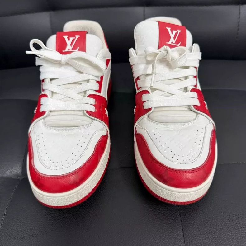 Louis Vuitton LV Louis Vuitton Low-top Red and White Sneakers-yf Size US 7 / EU 40 - 2 Thumbnail
