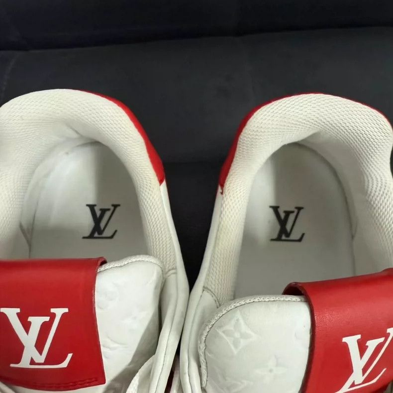 Louis Vuitton LV Louis Vuitton Low-top Red and White Sneakers-yf Size US 7 / EU 40 - 3 Thumbnail