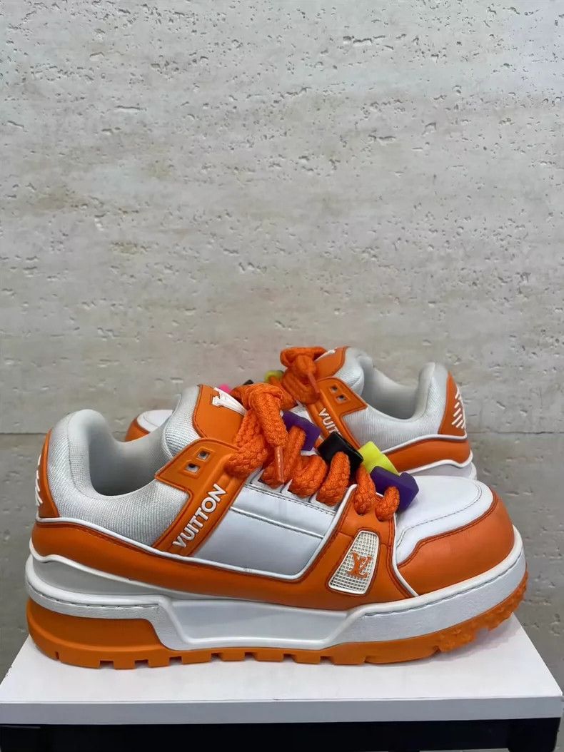 Louis Vuitton Louis Vuitton Orange and White Trainer Sneakers-yf Size US 7.5 / EU 40-41 - 2 Thumbnail