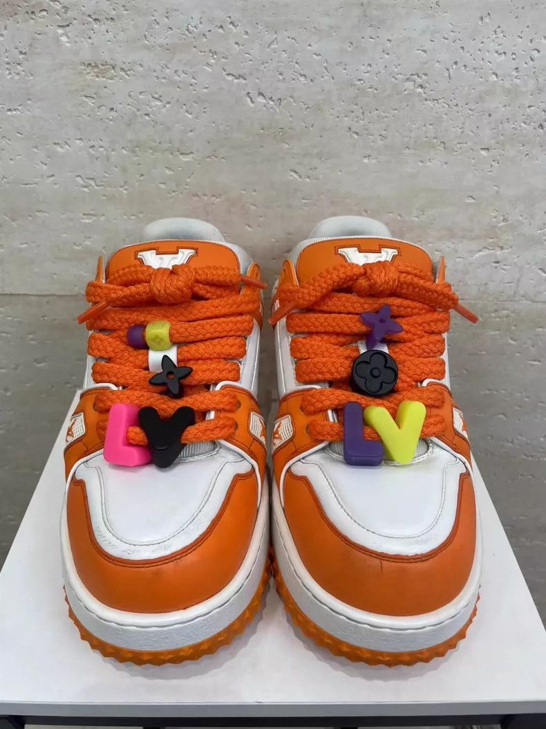 Louis Vuitton Louis Vuitton Orange and White Trainer Sneakers-yf Size US 7.5 / EU 40-41 - 4 Thumbnail