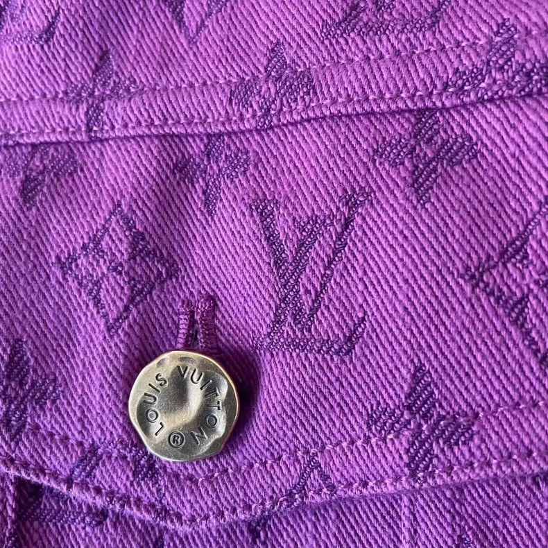Louis Vuitton Louis Vuitton Purple Logo Denim Jacket-yf Size US L / EU 52-54 / 3 - 5 Thumbnail