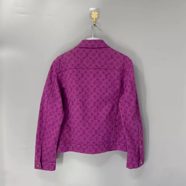 Louis Vuitton Louis Vuitton Purple Logo Denim Jacket-yf Size US L / EU 52-54 / 3 - 2 Thumbnail