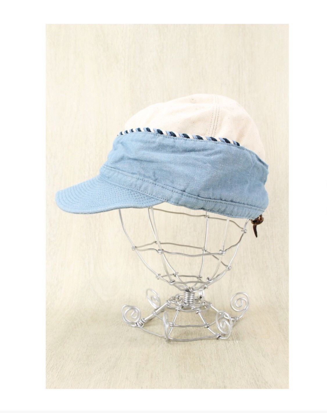 Kapital BORO BLUE DENIM IVORY CANVAS HAT Size ONE SIZE - 2 Thumbnail