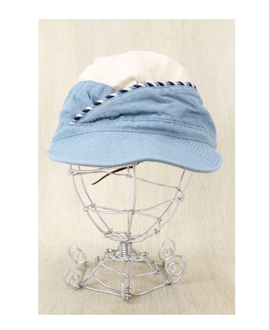 Kapital BORO BLUE DENIM IVORY CANVAS HAT Size ONE SIZE - 1 Thumbnail