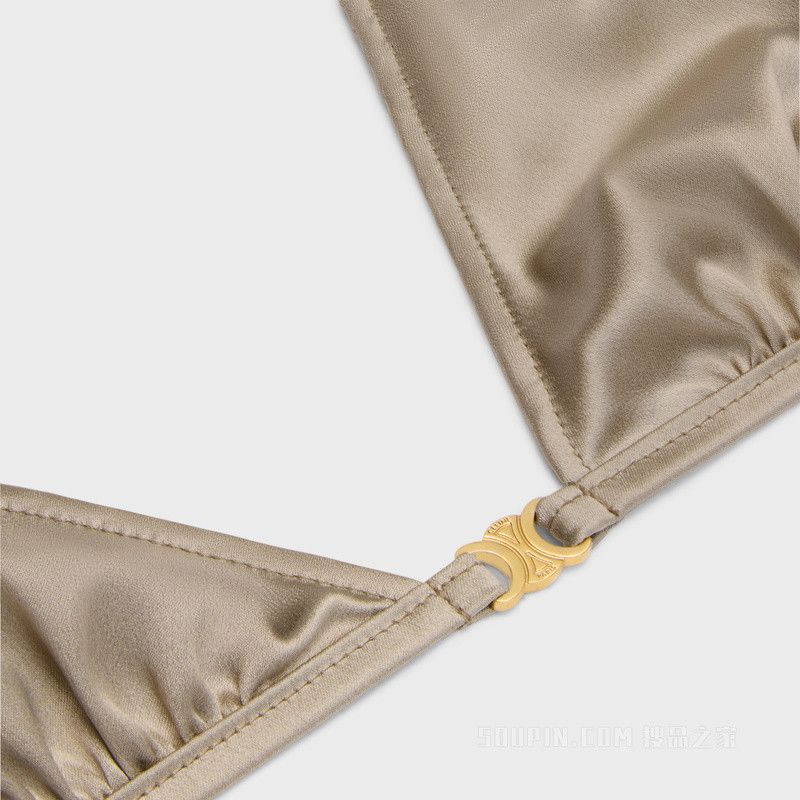 Celine triomphe triangle bra in silk beige Size ONE SIZE - 3 Thumbnail