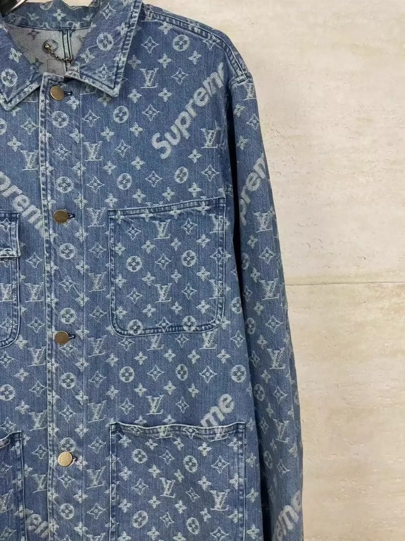Louis Vuitton Louis Vuitton x Supreme Denim Jacket-yf Size US XXL / EU 58 / 5 - 3 Thumbnail