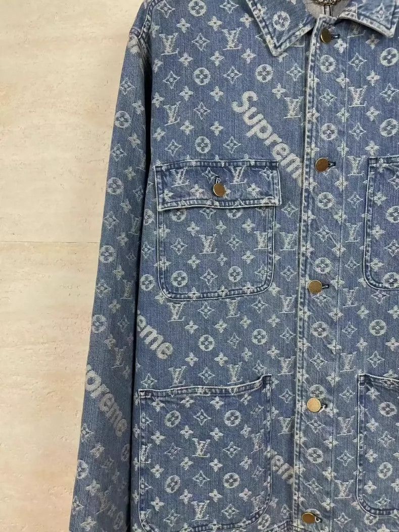 Louis Vuitton Louis Vuitton x Supreme Denim Jacket-yf Size US XXL / EU 58 / 5 - 4 Thumbnail