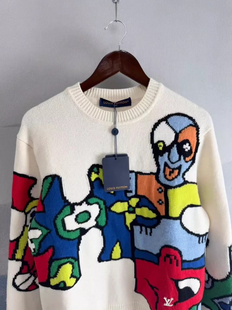 Louis Vuitton Louis Vuitton Cartoon Design Beige Sweater-yf Size US S / EU 44-46 / 1 - 2 Thumbnail