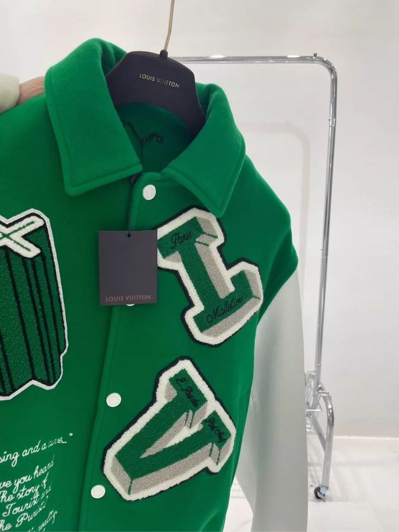 Louis Vuitton Louis Vuitton Green Embroidered Baseball Jacket-yf Size US L / EU 52-54 / 3 - 3 Thumbnail