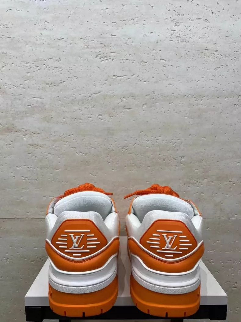Louis Vuitton Louis Vuitton White Orange Trainer Sneakers Size 8-yf Size US 8 / EU 41 - 4 Thumbnail