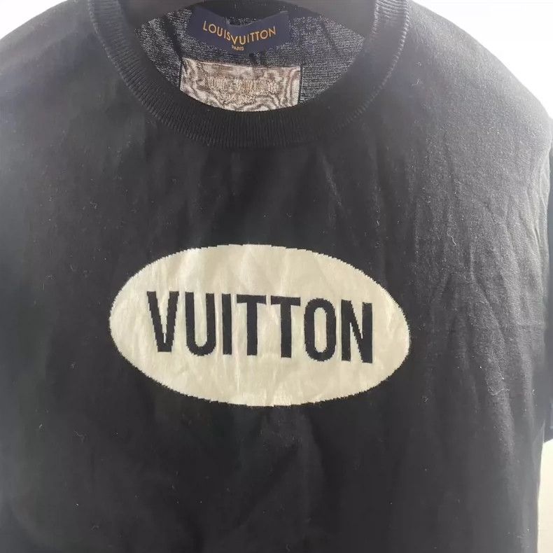 Louis Vuitton Louis Vuitton Black Knit Logo Short Sleeve Shirt-yf Size US S / EU 44-46 / 1 - 3 Thumbnail