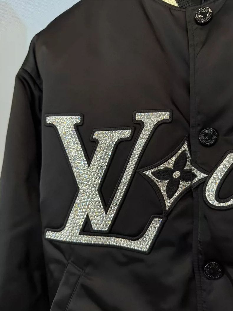 Louis Vuitton Louis Vuitton Black Rhinestone Baseball Jacket-yf Size US L / EU 52-54 / 3 - 4 Thumbnail