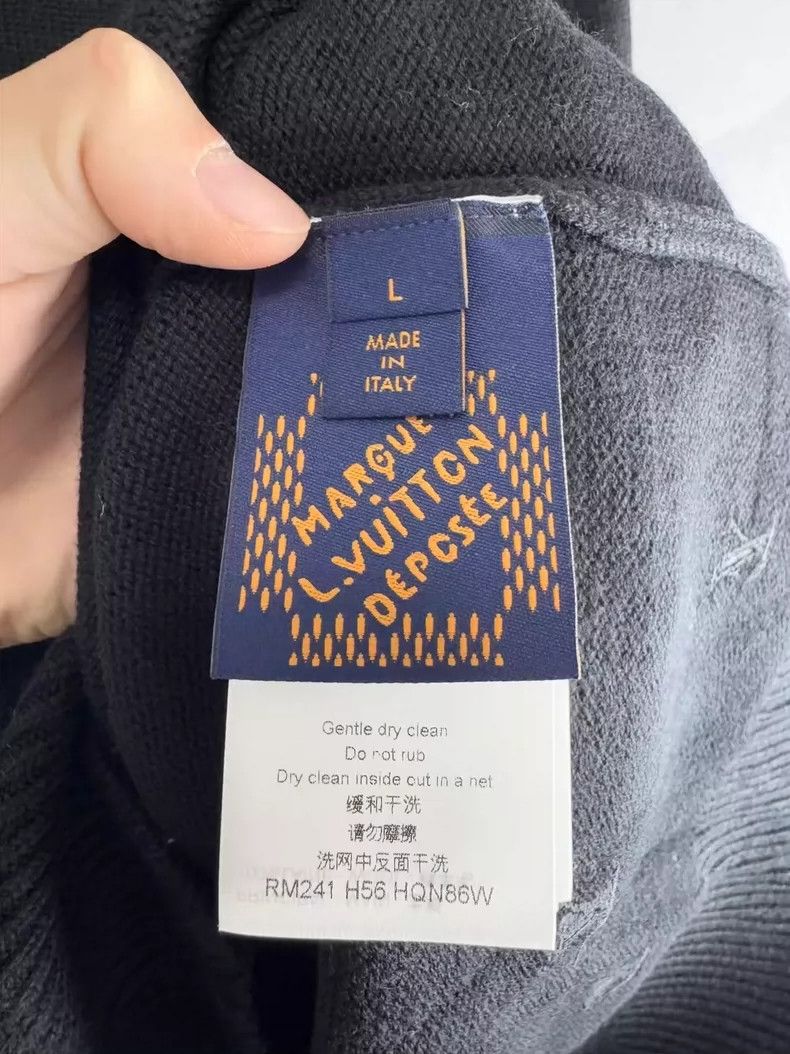 Louis Vuitton Louis Vuitton Black Embroidered Wool Knit Sweater-yf Size US L / EU 52-54 / 3 - 4 Thumbnail