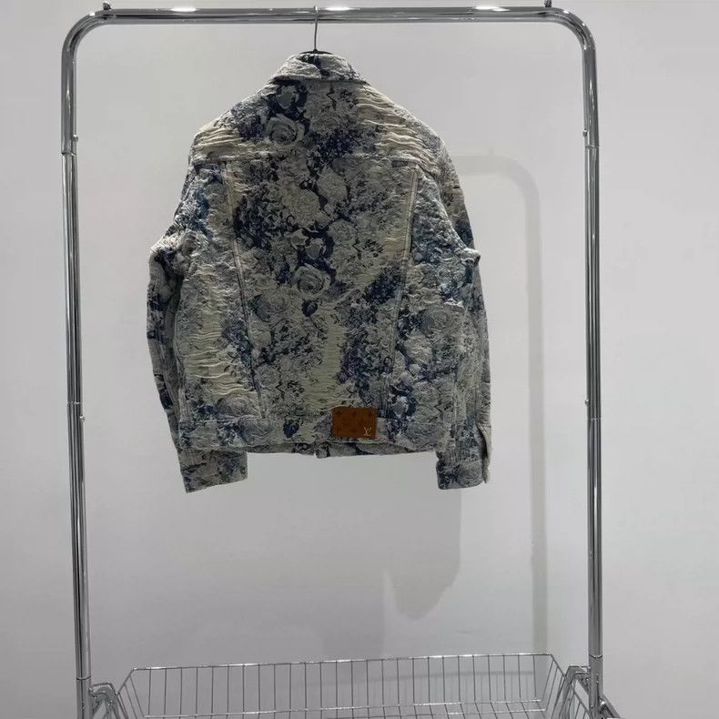 Louis Vuitton Louis Vuitton Blue Floral Print Denim Jacket-yf Size US L / EU 52-54 / 3 - 3 Thumbnail