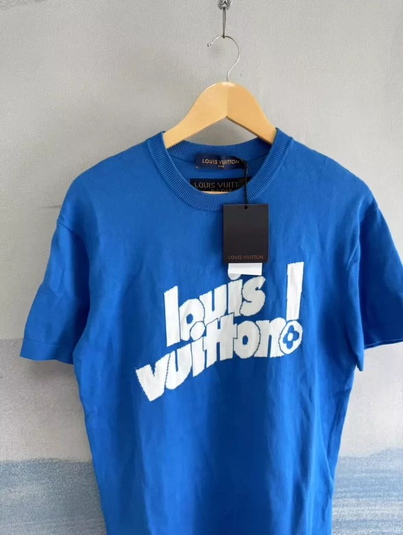 Louis Vuitton Louis Vuitton Blue Short Sleeve Knit Size S-yf Size US S / EU 44-46 / 1 - 2 Thumbnail