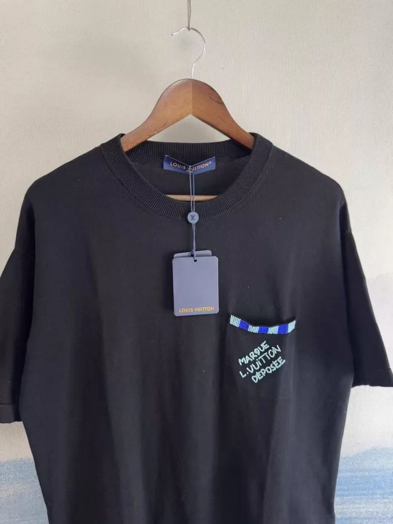 Louis Vuitton Louis Vuitton Black Short Sleeve Knit Top-yf Size US M / EU 48-50 / 2 - 2 Thumbnail