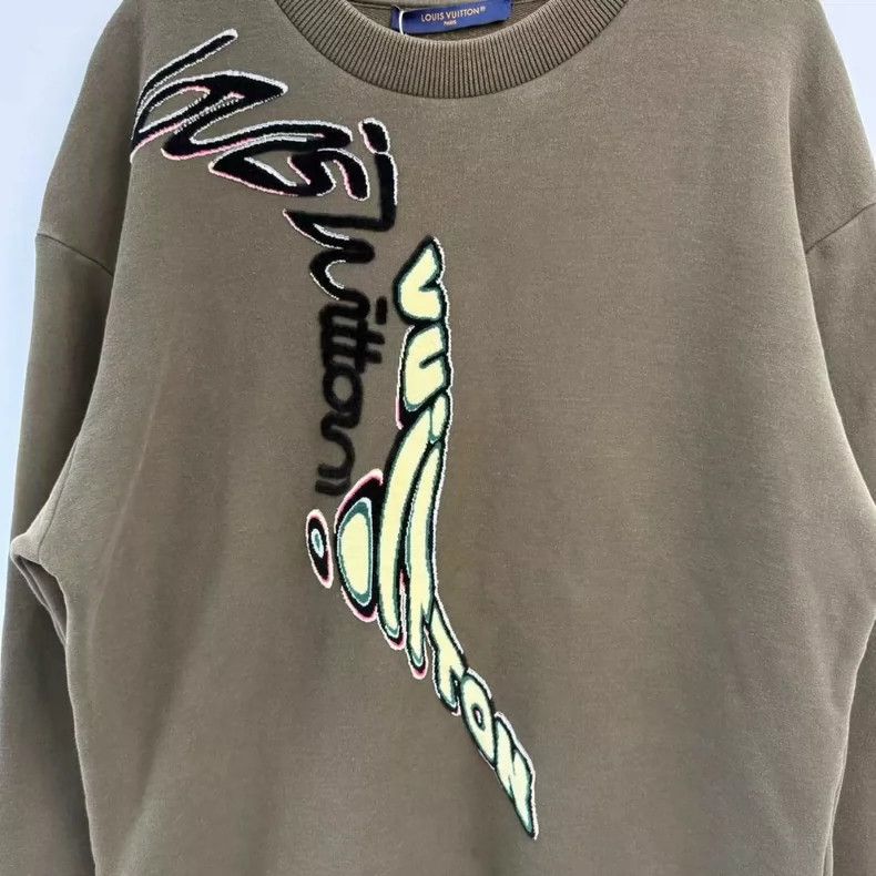 Louis Vuitton LV Louis Vuitton Olive Green Sweatshirt-yf Size US L / EU 52-54 / 3 - 2 Thumbnail