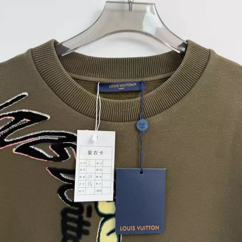 Louis Vuitton LV Louis Vuitton Olive Green Sweatshirt-yf Size US L / EU 52-54 / 3 - 3 Thumbnail