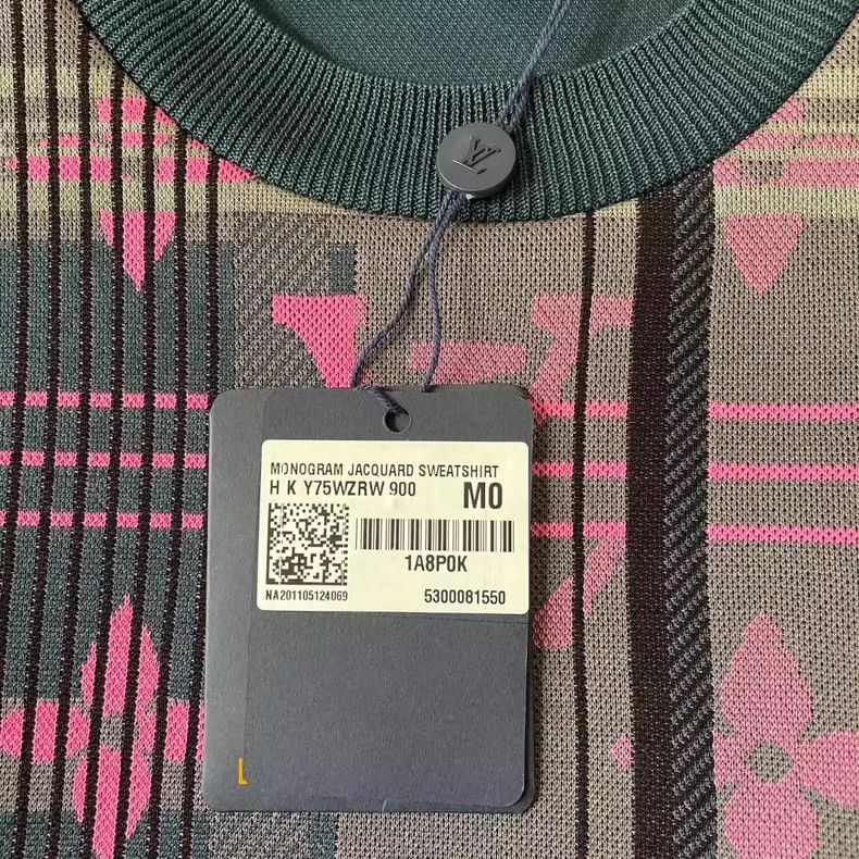 Louis Vuitton Louis Vuitton Gray Pink Sweatshirt with Logo-yf Size US M / EU 48-50 / 2 - 4 Thumbnail