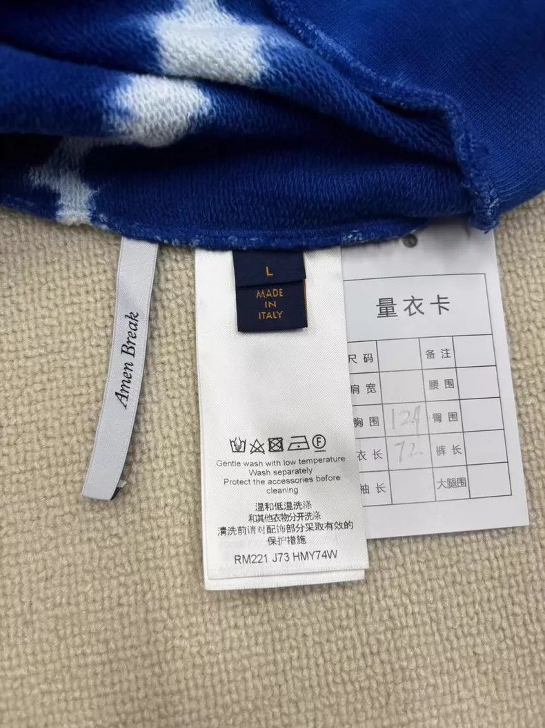Louis Vuitton Blue Tie-Dye Hoodie Size L-yf