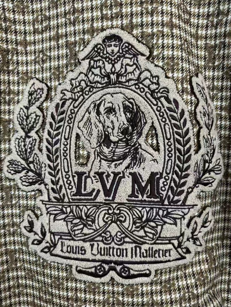 Louis Vuitton Louis Vuitton Brown Checkered Jacket with Embroidery-yf Size US L / EU 52-54 / 3 - 3 Thumbnail