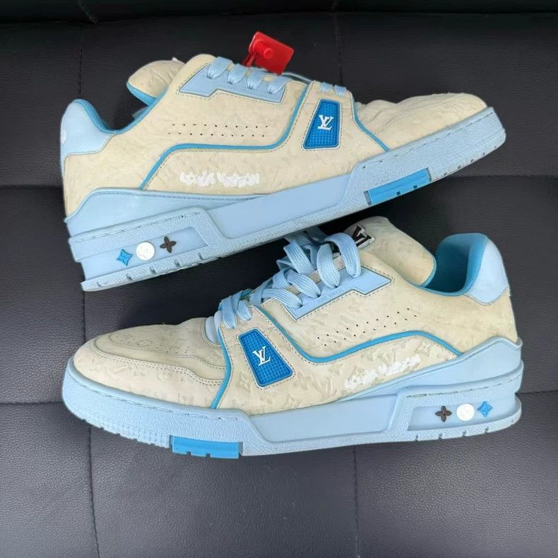 Louis Vuitton Louis Vuitton Low-top Trainers in Ice Blue-yf Size US 9 / EU 42 - 7 Thumbnail