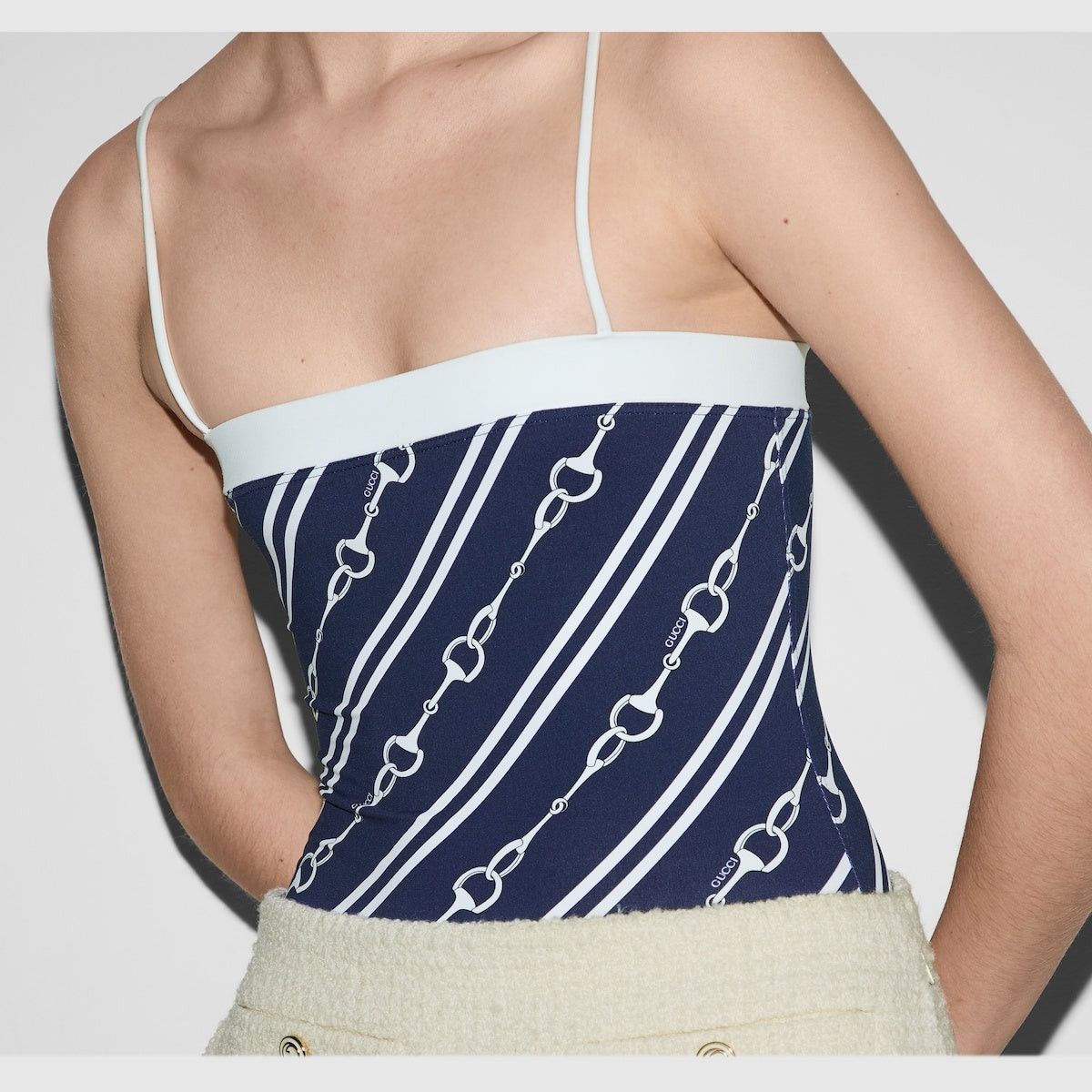 Gucci Gucci Horsebit Print Sparking Jersey Swimsuit SIZE XS Size ONE SIZE - 2 Thumbnail
