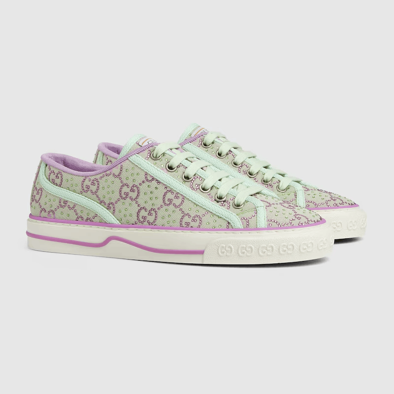 Gucci Gucci Tennis 1977 GG Crystals Canvas Sneakers 37.5 Size ONE SIZE - 2 Thumbnail