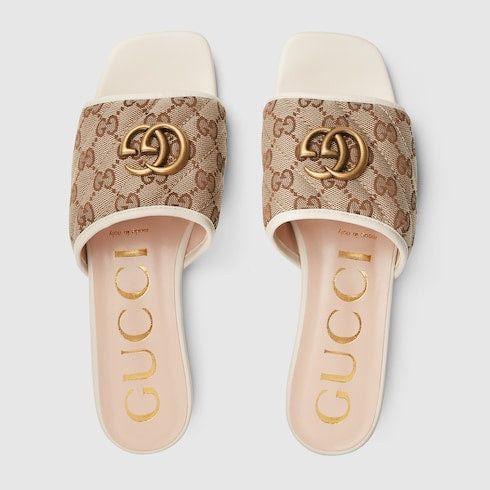 Gucci Gucci Double G GG Slide Sandals SIZE 34.5 Size ONE SIZE - 3 Thumbnail