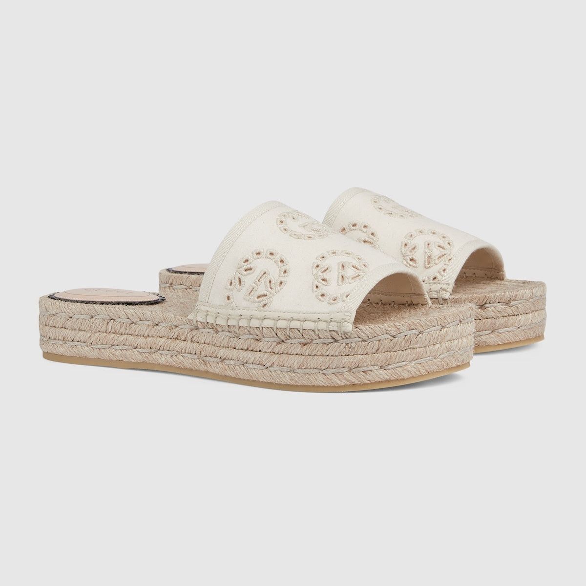 Gucci Gucci Interlocking G Canvas Espadrille Sandals SIZE 39 Size ONE SIZE - 2 Thumbnail