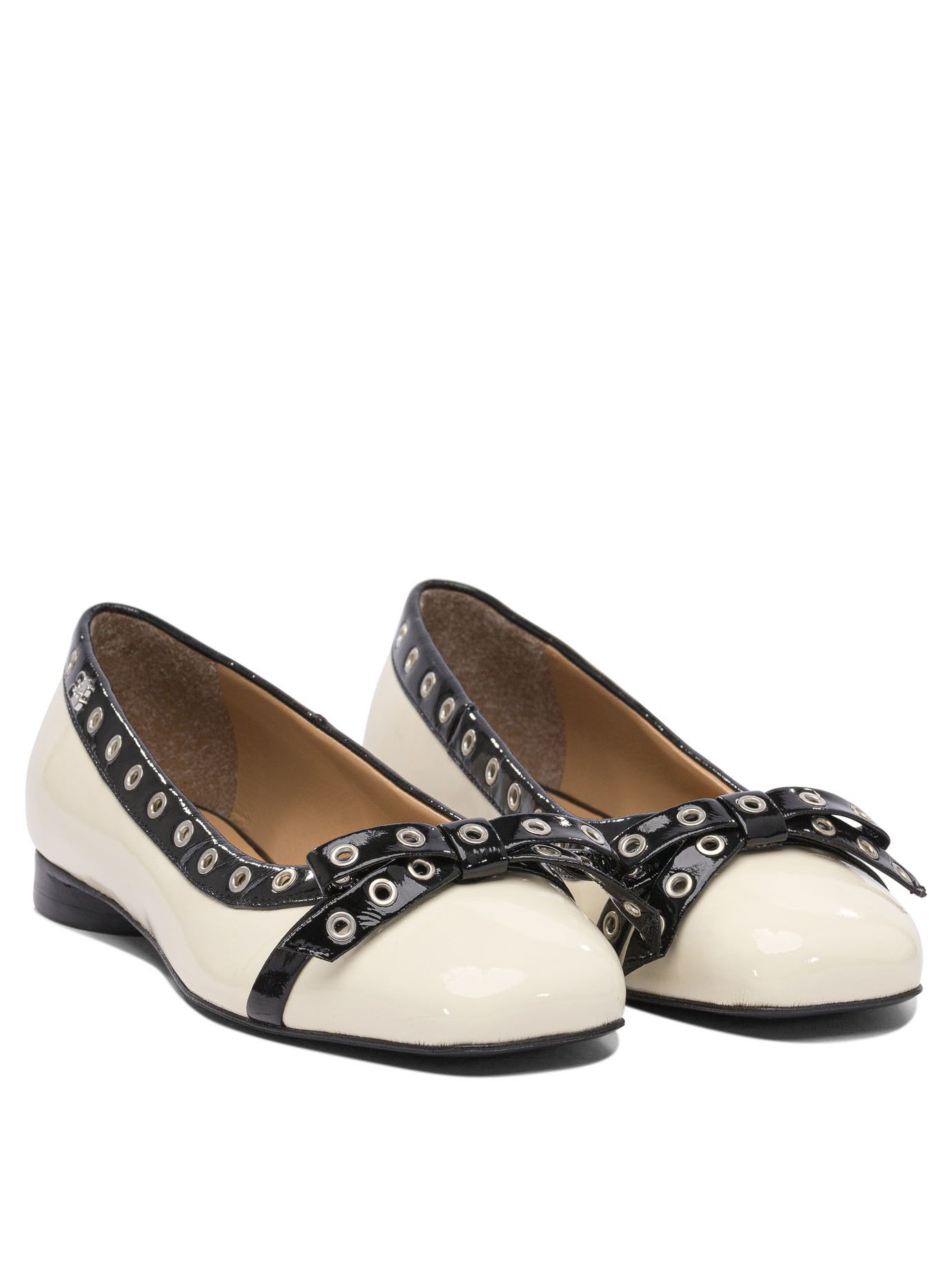 Ganni Eyelet Bow Ballet Flats Size US 9 / IT 39 - 2 Thumbnail