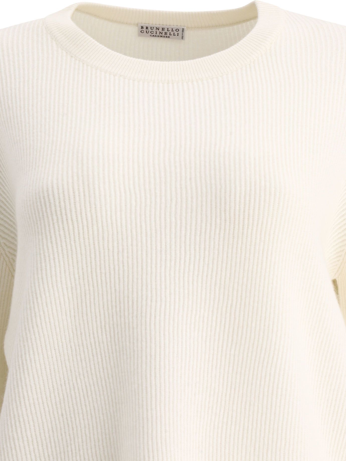 Brunello Cucinelli Maglia In Cashmere A Coste Inglesi Con Monile Size L / US 10 / IT 46 - 3 Thumbnail