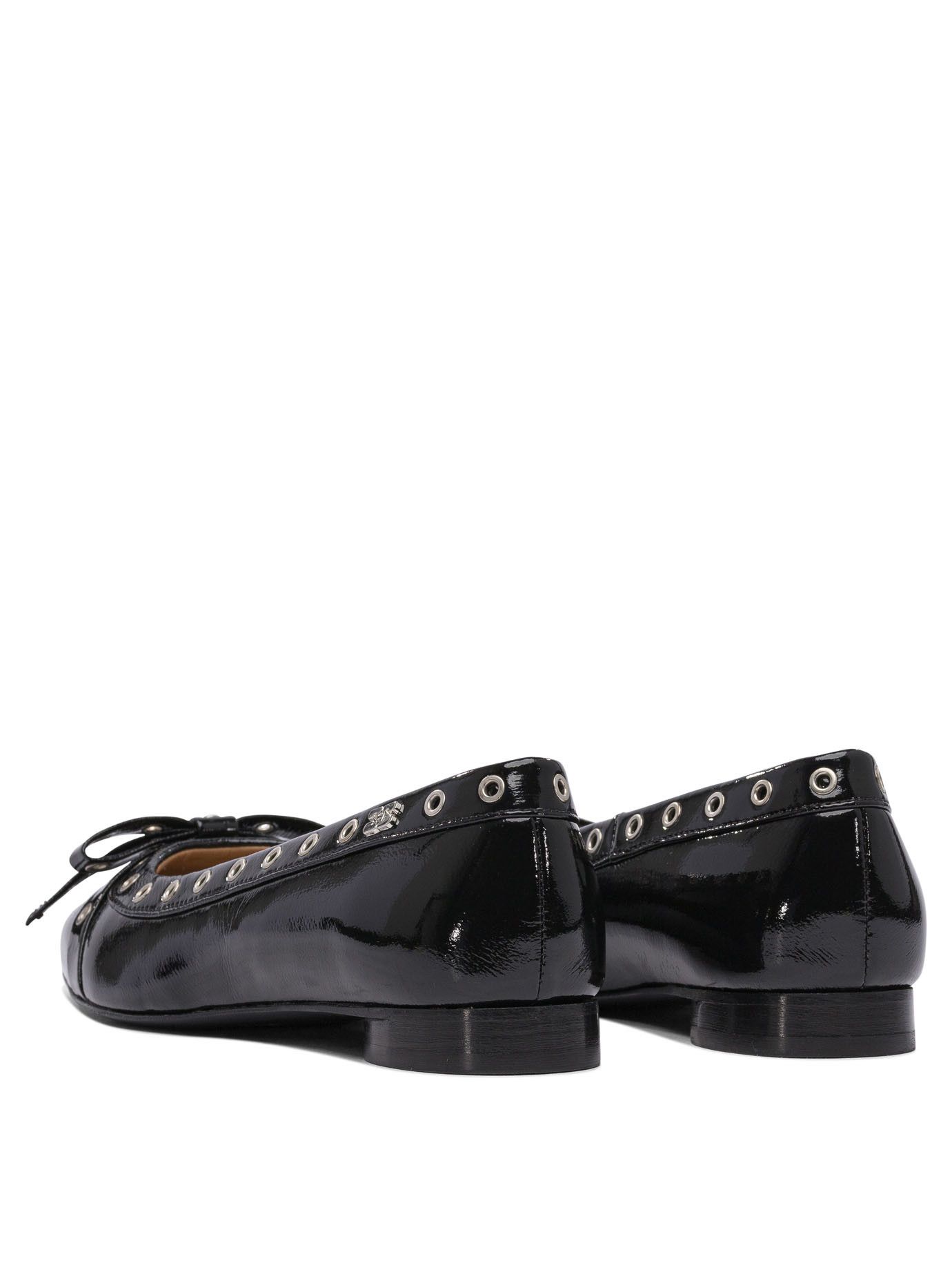 Ganni Eyelet Bow Ballet Flats Size US 9 / IT 39 - 4 Thumbnail