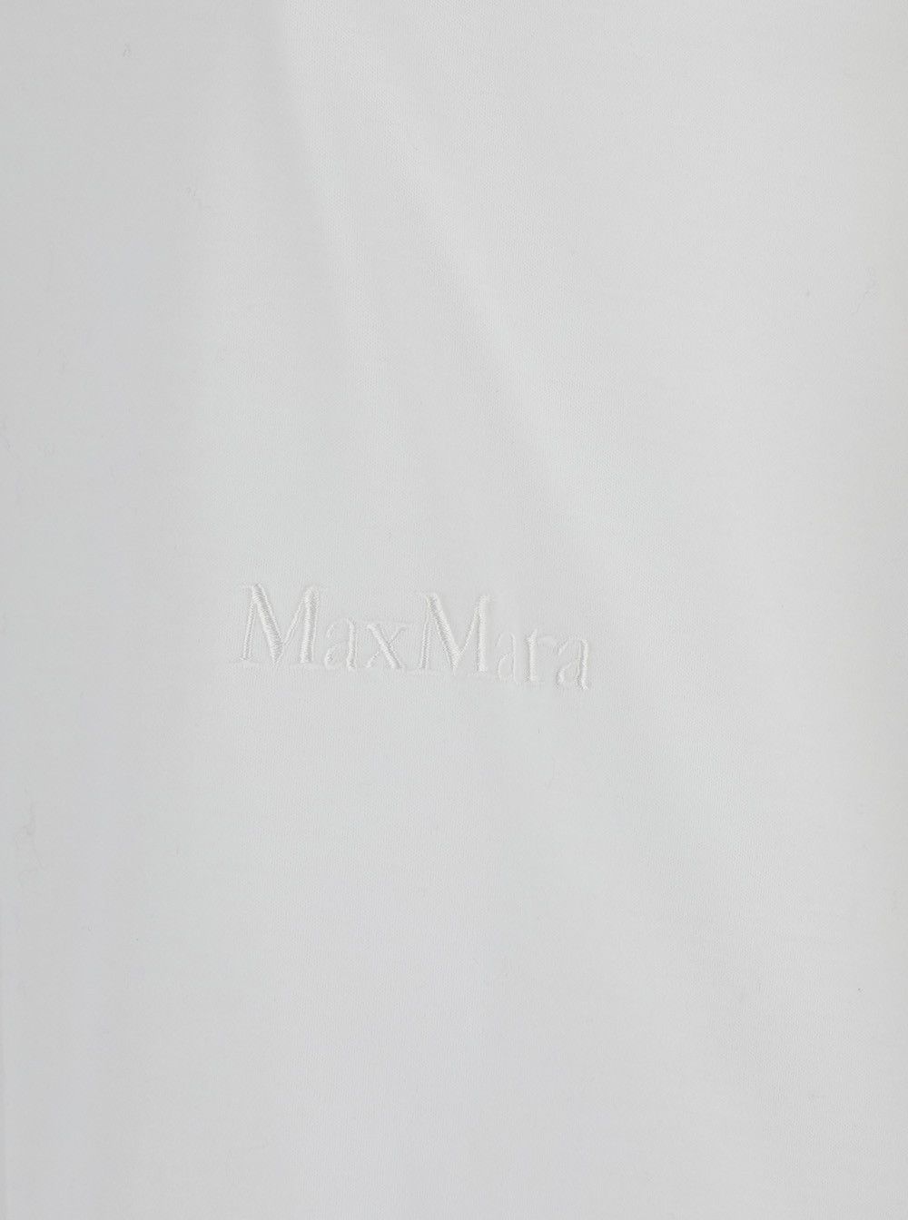 Max Mara 'Nerina' White Crewneck T-Shirt with Tonal Logo Lettering on the Front in Cotton Woman Size XS / US 0-2 / IT 36-38 - 3 Thumbnail