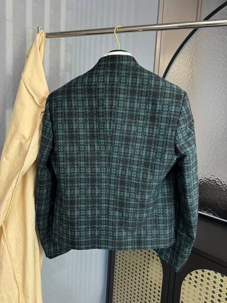 Louis Vuitton Louis Vuitton Green Plaid Jacket with Logo-yf Size US L / EU 52-54 / 3 - 2 Thumbnail