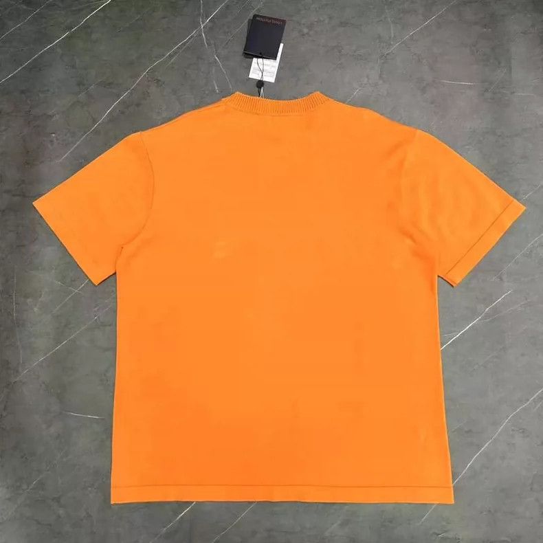 Louis Vuitton Louis Vuitton Orange Short Sleeve Knit Shirt-yf Size US XL / EU 56 / 4 - 2 Thumbnail