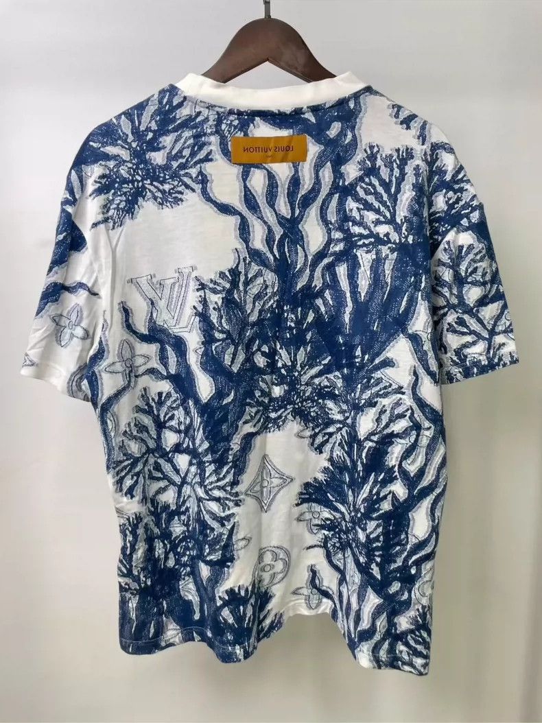 Louis Vuitton Louis Vuitton Blue Printed Short Sleeve Shirt-yf Size US XL / EU 56 / 4 - 2 Thumbnail
