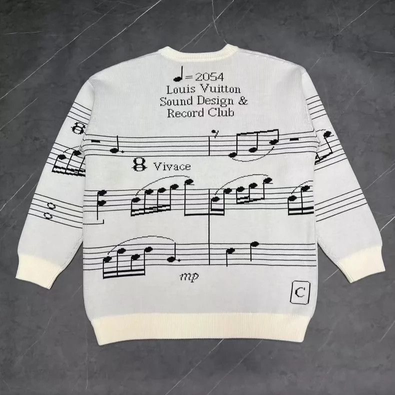 Louis Vuitton Louis Vuitton Music Note Sweater Size L-yf Size US L / EU 52-54 / 3 - 2 Thumbnail