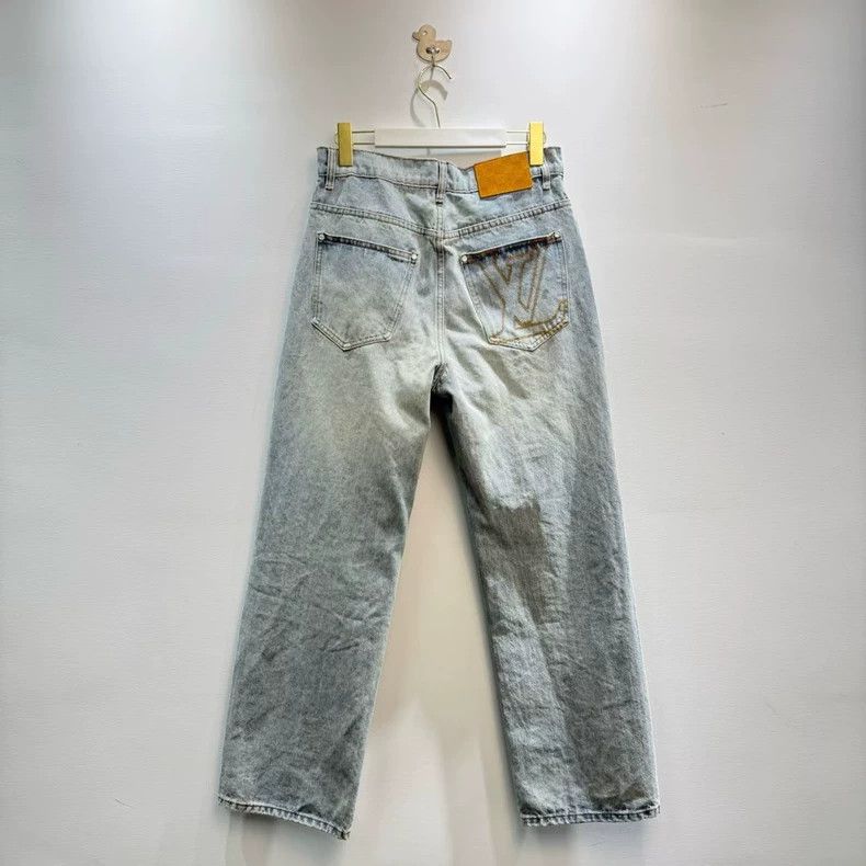 Louis Vuitton LV Louis Vuitton Logo Denim Pants-yf Size US 31 - 2 Thumbnail